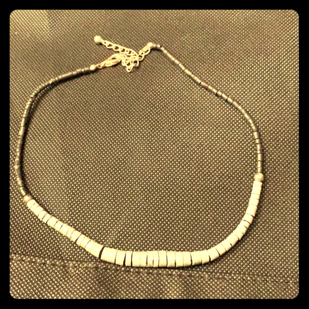 Black and silver lobster claw necklace